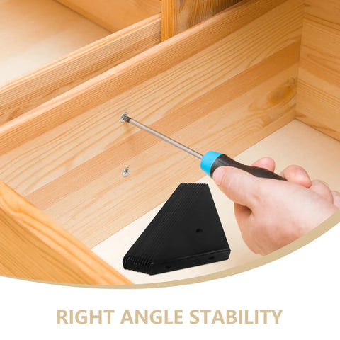 12 Piece Black Triangle Corner Brackets for Furniture Reinforcement and Shelf Support with screwdriver installation