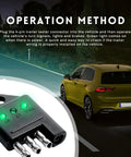 4 Pin Trailer Wiring Tester With LED Indicators, 4 Way Straight Connector For Flat Trailer Lights, Quick Continuity Test Circuit Tester, Pro Grade Durable Car Accessory For DIY Towing Wiring, black plastic 33×48 mm