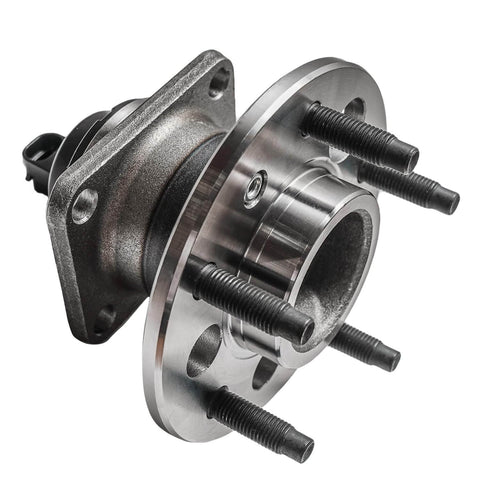 Close-up of 2pc Rear Hub Bearing Assemblies with ABS Sensor, 5-Bolt 5-Lug Fit Chevrolet Malibu Buick LeSabre Lucerne Cadillac