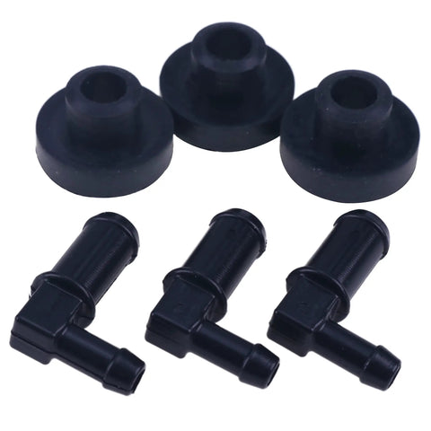 3 Pack Fuel Tank Stem And Bushing Kit For Husqvarna Craftsman AYP Poulan Pro Roper Weed Eater Replacement Parts with stems and bushings.