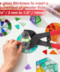 Glass tile nippers 7-inch heavy-duty wheeled mosaic tool with red handles for cutting glass tiles.