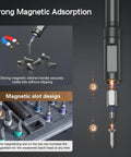 All In One 42 In 1 Magnetic Screwdriver Set With Ratchet Handle And Detachable Grip S2 Steel Bits showing magnetic adsorption