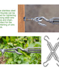 Close-up of Six Pack M6 Hook And Hook Turnbuckles Set for Cable Railing and Wire Rope Tensioning in 304 Stainless Steel.