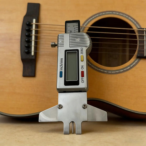 Digital Guitar String Height Gauge Action Measuring Caliper Tool Featuring Mini Precision Ruler For Bass Electric Models Built From Robust Aluminum Alloy Dial In Tight Action Sweet Spots While Keeping Your Rig Hella Sharp And Ready To Roll Daily