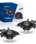 Front view of Front Two Piece Steering Knuckles and Wheel Hub Bearings Replacement Kit for Lexus RX330 RX350 RX400h and Toyota Highlander Hybrid 2004-2009 OEM-Grade Includes Two Knuckles.
