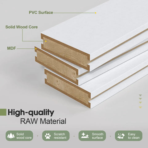 Cross-section view of Sliding Closet Doors 48 By 80 Inches White Bypass Panels with solid wood core and PVC exterior.