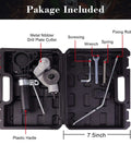 Upgraded Electric Drill Plate Cutter Attachment For Metal Nibble Cutting And Sheet Metal Work kit contents layout.