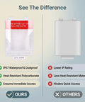 Comparison of Straight Up Tough Fire Alarm Pull Station Cover with IP67 waterproof design and polycarbonate material.