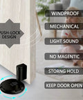 Mechanical Door Stop With Locking Action No Magnetic Floor Door Holder For Gaps Up To 1.2 Inches Adjustable Height Matte Black