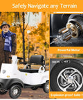 Sleek Two Seater Electric Golf Cart Packing A Badass 800W Motor And Hella Smooth 12 MPH Cruise With Dope 28 Mile Range shown on a pathway.