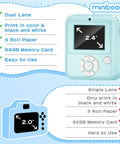 Kids Instant Print Camera 1080P Digital Camera With Built In Printer Shoot Photos And Videos Prints In Five Color Options Kid Friendly Easy To Use Perfect Gift For Young Photographers And Crafty Keepsakes On The Go. 2.4-inch dual-lens camera