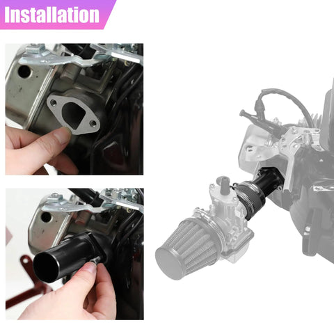 Installation of Intake Manifold Inlet Pipe Kit For PWK 24mm 28mm Carbs Fits Predator 212 224cc 196cc Engines