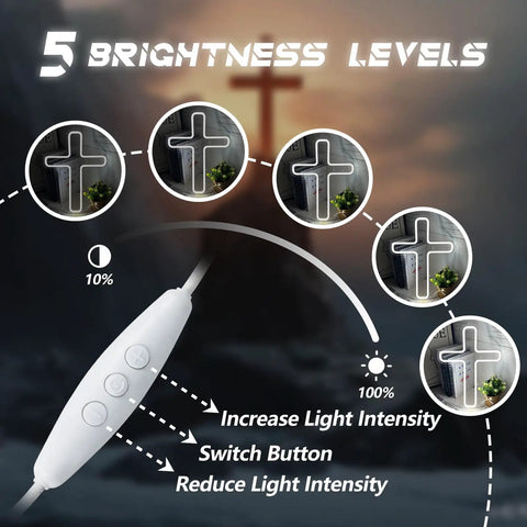Cross Neon Sign Light Jesus Christ USB Powered Wall Mount Decor For Home Wedding Party Meditation Easter White 16x12 Inch Acrylic Back Panel Neon Glow With PVC Hose Perfect Gift And Holy Vibe Dope Centerpiece