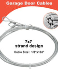 Heavy Duty Garage Door Torsion Spring Kit With Cables And Brackets 7x7 strand cable for 7 Ft Tall Doors, rust-resistant aluminum and steel