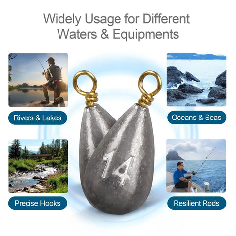 26 Piece Fishing Weights Sinkers Kit With Drop Shot Weights Lead Sinkers For Saltwater And Freshwater Catfish Weights