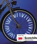 Bicycle wheel with 72-pack spoke reflectors, 2.7 inch long 3M Scotchlite, 360° visibility for night rides, ultra bright silver