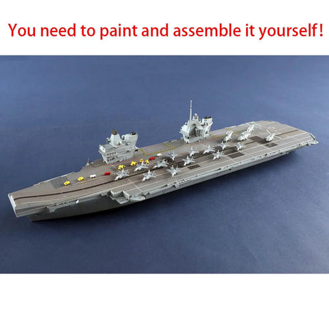 Killer Detail Queen Elizabeth Aircraft Carrier Plastic Model Kit 1 700 Scale 380 Plus Pieces Static Assembly DIY showcasing detailed assembly.