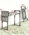 2 In 1 Garden Kneeler And Seat With Thick Cushion And Tool Pouch Wider 15.4 Inch Foldable Outdoor Bench dimensions shown.