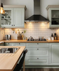 Modern kitchen with Slick Oil Rubbed Bronze Kitchen Cabinet Knobs 10 Pack, Solid Zinc Pulls For Cupboards And Drawers installed