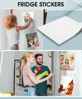 Children using 50-Piece Magnetic Adhesive Sheets 8 By 10 Inches Flexible Magnetic Sheets With Self Adhesive Backing for fridge photos.