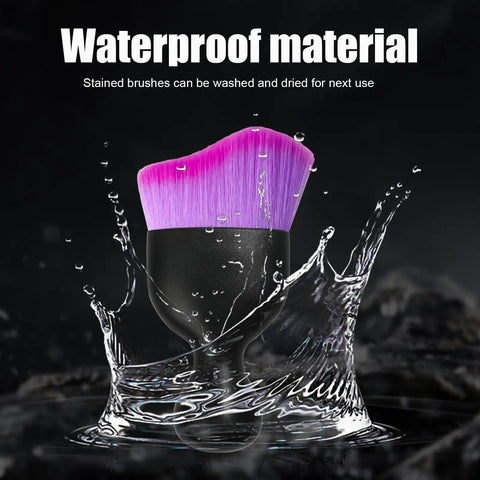 Curved Car Detailing Brush With Soft Bristles For Dashboard And Air Vents, in water splash, double purple finish, waterproof material