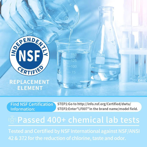 Chemical lab tests for Premium Refrigerator Water Filter Replacement For MWF Series NSF certified