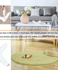 Living room with Rug Grippers With Super Sticky Hold For Anti Curling And Non Slip Carpet Tape Keeps Rugs In Place, detail view.