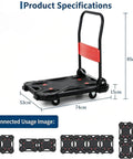 Heavy Duty Folding Hand Truck Dolly With Ergonomic Grip 330 Pound Capacity Rust Resistant Aluminum Frame Portable Moving Cart, dimensions and specifications.