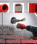 Ultra Durable 8-Piece Diamond Hole Saw Kit With Hex And SDS Adapters For Dry Or Wet Cutting Tile Granite Marble Glass Stone 1/4 To 1-3/8 Inch, diamond core drill cutting wall opening