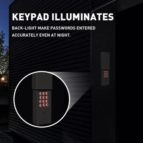 Universal Garage Door Opener Keypad With Wireless Keyless Entry For Outside Use Illuminated for Night Use