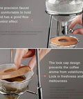 Skip The Coffee Shop Line With This Adjustable Cold Brew Drip Tower Featuring A Precision Flow Valve And Durable Heat Resistant Stainless Rack For Silky Homemade Sips, showcasing the precision faucet and lock cap design.