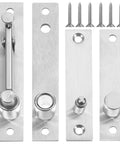 Heavy Duty Hidden Door Hinge For Wood Doors In Silver, Pivot Style Concealed Hinge For Secret Doors, Seamless, Discreet Mounting, Built Tough Metal Construction For Modern Homes And DIY Projects, screws included