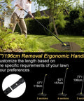 Person using Lawn Leveling Rake 17 By 10 Inch With 77 Inch Adjustable Curved End Grip Handle on a lawn
