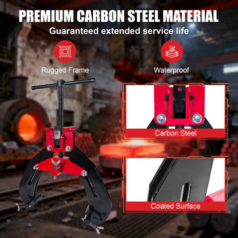 Pipe Clamp Two To Six Inches Quick Release T Handle Welding Alignment Tool with rugged carbon steel in industrial setting
