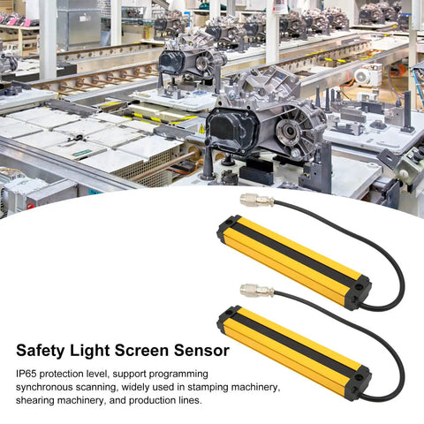 Industrial Safety Light Curtain Sensor With Heavy Duty Six Beam Detector And Ip65 Rated Aluminum Housing Built Tough For Machine Guarding And Shop Floor Setup That Handles Rough Jobs Without A Hitch