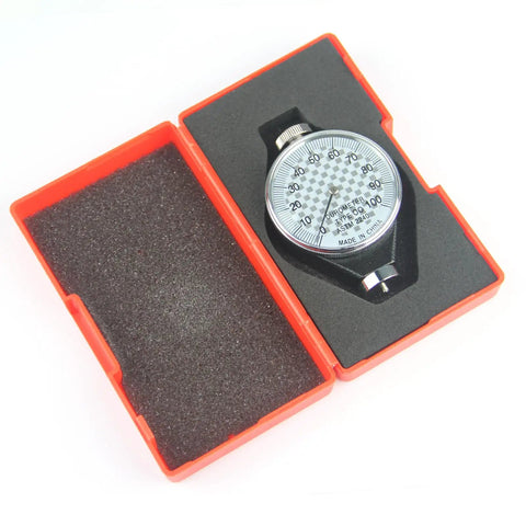 OO Durometer Dial Rubber Hardness Tester Type OO Handheld Gauge 0-100 Hoo, ASTM 2240 Compliant in orange case with foam insert