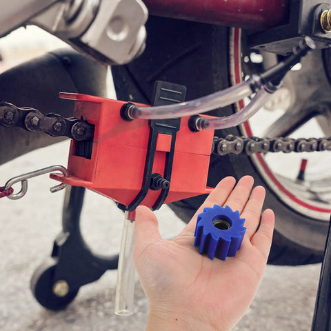 Heavy Duty Blue 10mm Dirt Bike Chain Tensioner Pulley For Off Road Motorcycle And Motorized Engine Guide Roller Smooth Ride Adjuster Kit, blue pulley in hand