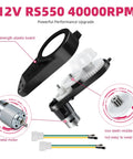 High Speed 12V RS550 Motor Gearbox Pair For Kids Ride On Cars Jeeps ATVs Trucks SUVs 40000RPM Replacement Upgrade showing components