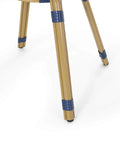 Picardy Outdoor Bistro Table legs in bamboo print with dark teal wrappings, aluminum frame, French cafe style