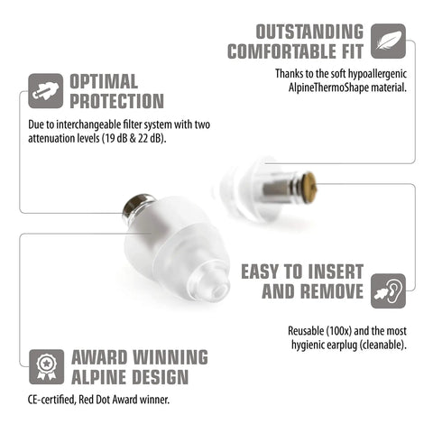 MusicSafe Pro High Fidelity Earplugs For Musicians With Three Interchangeable Filter Sets 16 19 And 22 dB For Crystal Clear Sound And Real Hearing Protection While Gigging On Stage Or DJing In Clubs