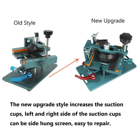 Comparison of old and new Universal Phone Screen Separator Clamp For Heating Free Back Cover Removal Rotatable LCD Separator Fixture With Strong Suction Cup And Bracket Ideal Mobile Phone Screen Delamination Tool For Repair Shops And DIYers