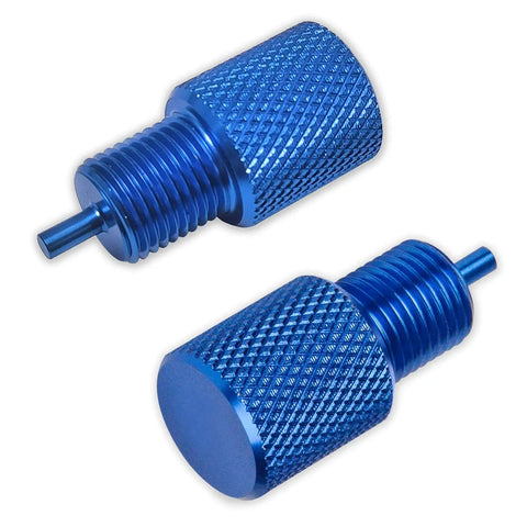 Pro Shop Grade Brake Proportioning Valve Bleeder Tool Compatible With Gm Combination Valves Pv2 Pv4 Disc Disc And Disc Drum Bleeding Kit, blue aluminum handle with knurled grip.