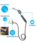 Diagram of Self Igniting 3Ft Hose Gas Welding Torch With Swirl Flame Brass Burn Tube Handy Hanging Clip Compatible With MAPP MAP Pro Propane