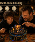Totally Kid Friendly Solar System Building Kit For Ages 8 To 12 With 967 Pieces STEM Project, father and child building gear-driven orrery