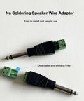 Heavy Duty No Sweat Solderless Quarter Inch Mono Audio Jacks Four Pack For Guitar Amplifier Wires Featuring dope screw terminals.