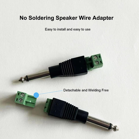 Heavy Duty No Sweat Solderless Quarter Inch Mono Audio Jacks Four Pack For Guitar Amplifier Wires Featuring dope screw terminals.