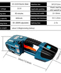 Heavy Duty Electric Welding Strapping Tool For PP PET Bands Handheld Battery Powered Wrist Strapper With 2 Rechargeable Batteries side view