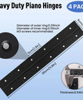 Heavy Duty 12 Inch Piano Hinge In Black 304 Stainless Steel Continuous Hinge With 2 Inch Open Width For Cabinets Doors Woodworking