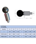 Heavy Duty Steel Spring Loaded Pull Pins For Home Gyms And Commercial Machines Half Inch Diameter two pack with smooth ball handles.