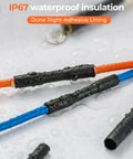 IP67 waterproof insulation with 400 Pcs Heat Shrink Tubing Kit With 3 To 1 Shrink Ratio Adhesive Lined Marine Grade Black Tubing